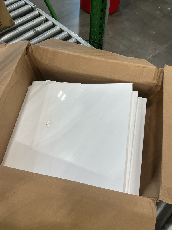 Photo 1 of 18×16 Inch Glossy White Acrylic Serving Tray with Handles Extra Large Ottoman Tray Decorative Tray Spill-Proof Coffee Table Space Saver Oversize Counter top Organizer Platter with Safe Edge