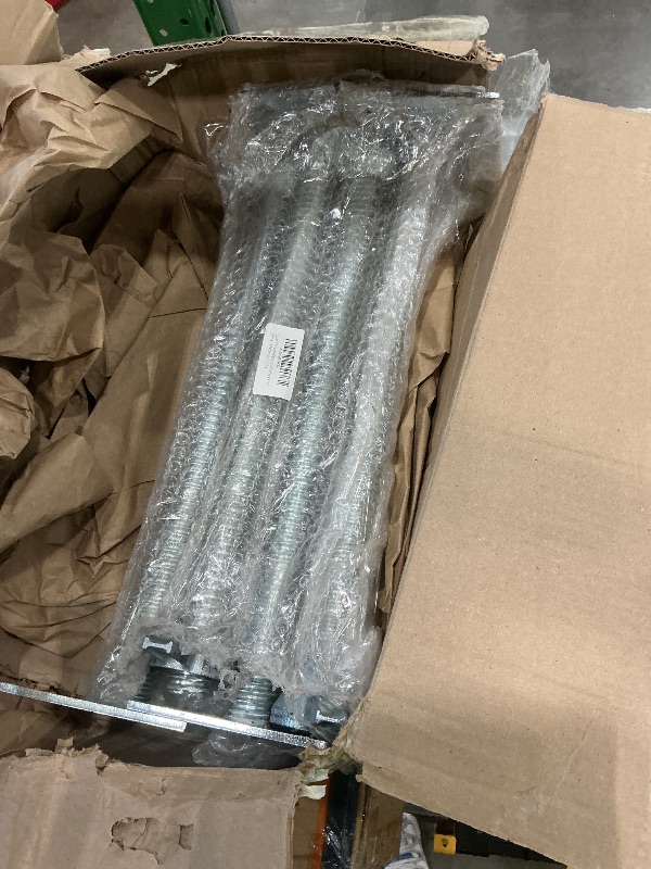 Photo 1 of 18" Adjustable Scaffolding Leveling Jack, Galvanized Steel Soild Screw Jack with Base Plate, 4 Pack