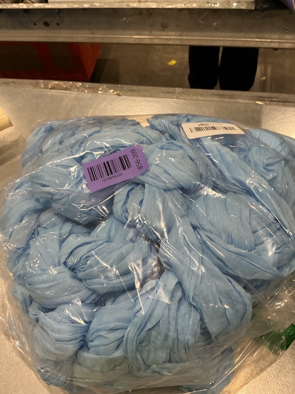 Photo 1 of 10 Pack Light Blue Cheesecloth Table Runner 17x108 Inch Boho Gauze Cheese Cloth Table Runners for Wedding Party Baby Shower Birthday Home Decor