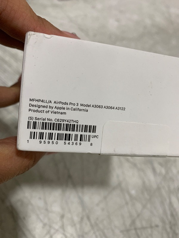 Photo 1 of Apple AirPods Pro 3 Wireless Earbuds, Active Noise Cancellation, Live Translation, Heart Rate Sensing, Hearing Aid Feature, Bluetooth Headphones, Spatial Audio, High-Fidelity Sound, USB-C Charging