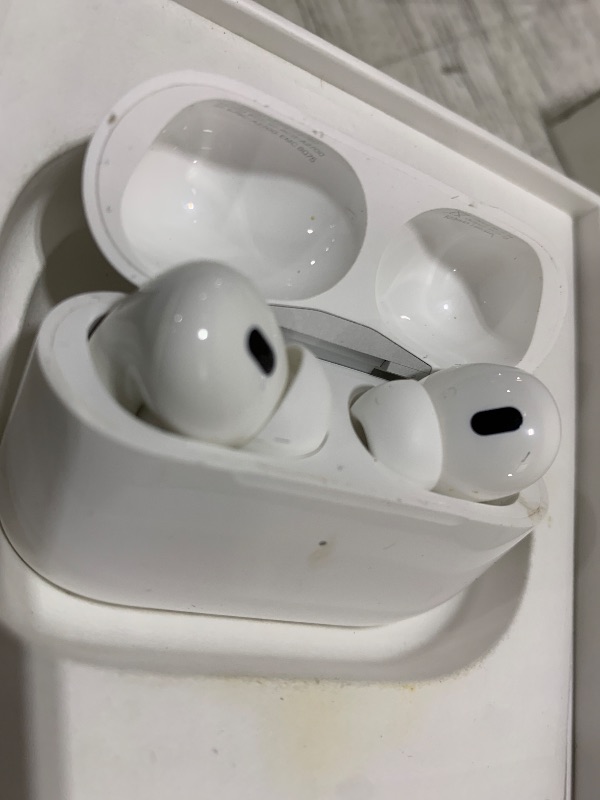 Photo 1 of Apple AirPods Pro (2nd Gen) Wireless Earbuds, Up to 2X More Active Noise Cancelling, Adaptive Transparency, Personalized Spatial Audio MagSafe Charging Case (Lightning) Bluetooth Headphones for iPhone