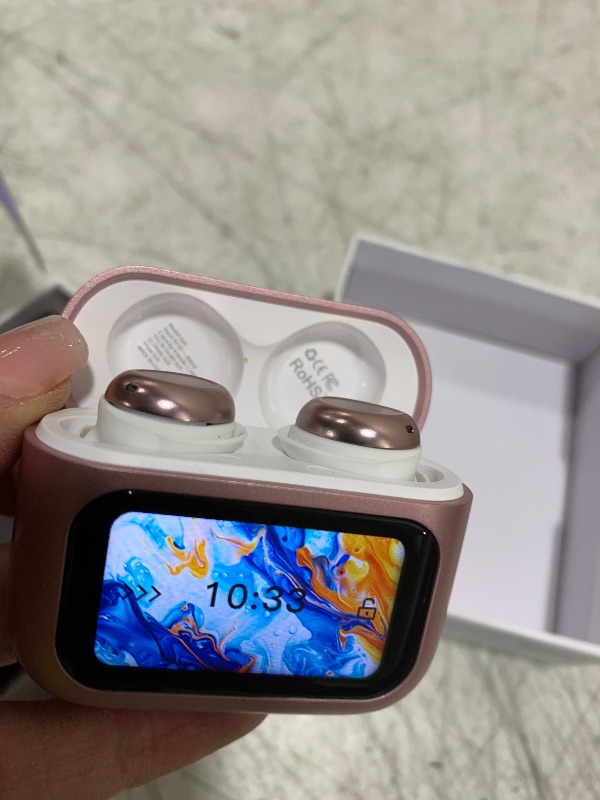 View 4 of ZYHKON Sleep Earbuds Bluetooth 5.4 in Ear Touch Screen Sleep Headphones, Small Design Mini Sleep Earbuds for Side Sleepers with Sleep Mode, 48H Playtime Sleep Earphones Clear Calls, 5 EQ Modes, Rose