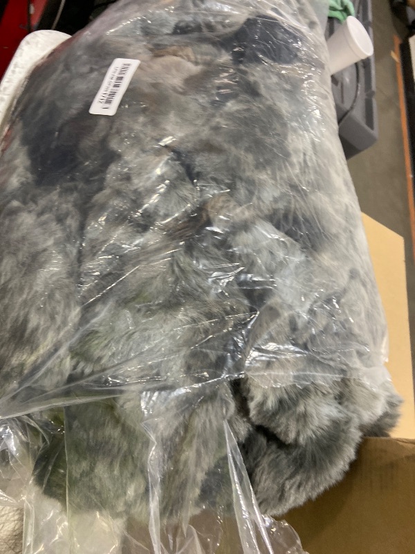 View 2 of Anysay Faux Fur Throw Blanket, 1000GSM Fluffy Soft Bubble Blanket for Couch Bed, Cozy Plush Warm and Thick Blanket, Fuzzy Rabbit Throw for Living Room Bedroom 80''*90'' Tie-dye Grey