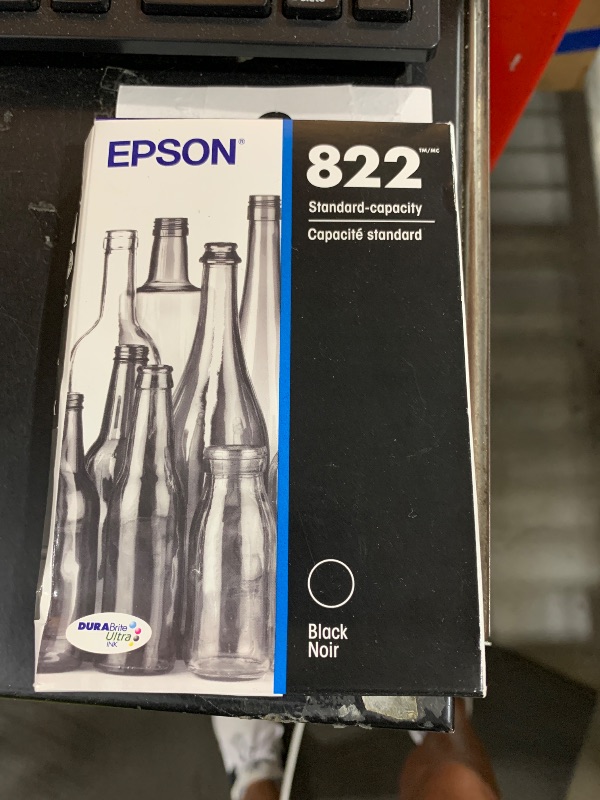 Photo 1 of EPSON 822 DURABrite Ultra Ink Standard Capacity Black Cartridge (T822120-S) Works with WorkForce Pro WF-3820,3823, 4820, 4830, 4833, 4834