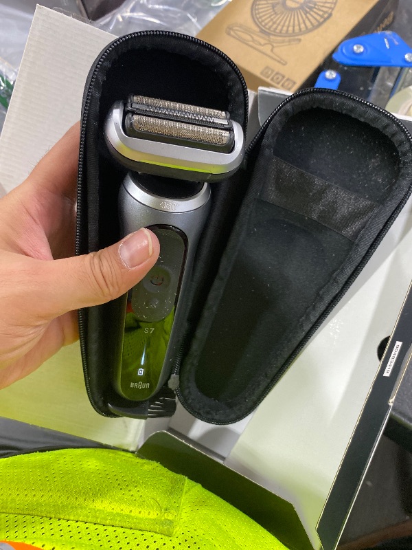 Photo 1 of Braun Series 7 Electric Shaver for Men, Wet & Dry Foil Razor, Precision Trimmer Attachment, Charging Stand, Travel Case, Space Grey 7127cs