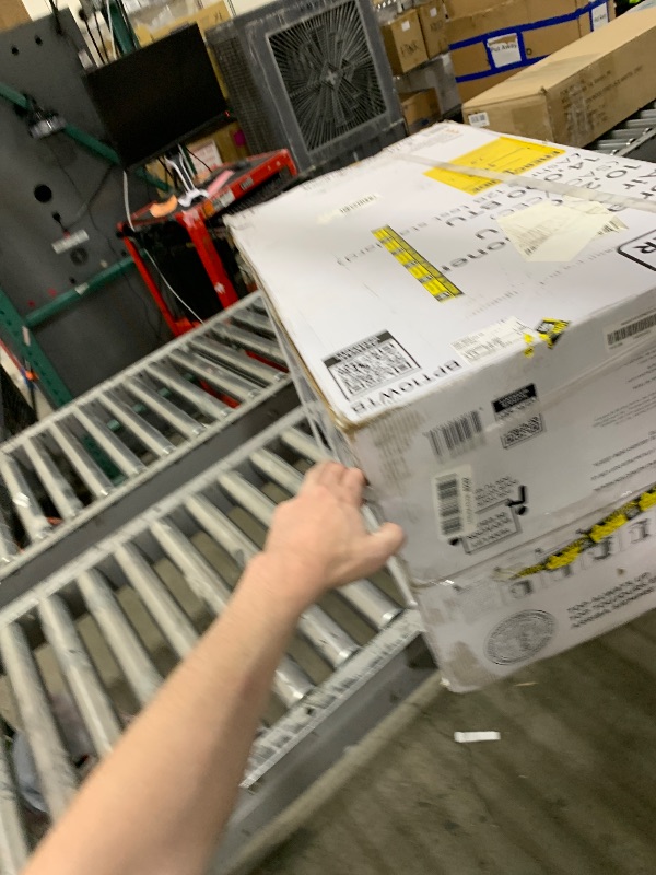 Photo 1 of NON-FUNCTIONAL, PARTS ONLY------------------------------------------------------------------------BLACK+DECKER Portable Air Conditioner, 14,000 BTU for Rooms Up To 700 Sq. Ft., Portable AC with Follow Me Remote Control & Window Kit, BPT10WTB, White