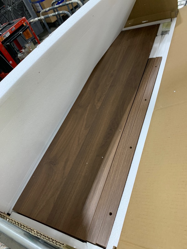 Photo 1 of 47" Rectangular Walnut Grain Coffee Table - Minimalist Modern Coffee Tables for Living Room, Japanese Tea Table, Low Profile Center Table for Home & Office (Brown)