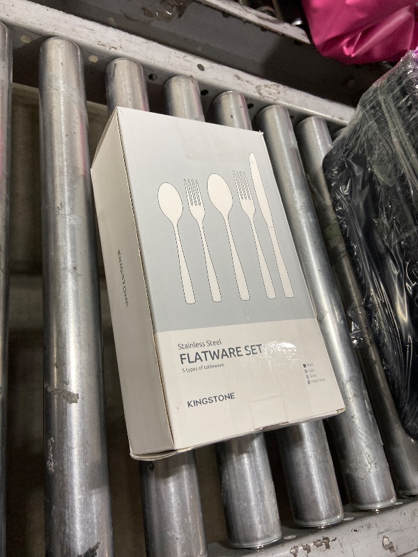 Photo 1 of KINGSTONE 60-Piece Silverware Set for 12, Matte Stainless Steel Flatware Set with Forks, Knives, Spoons, Dishwasher Safe, Rust Resistant Cutlery for Home & Wedding