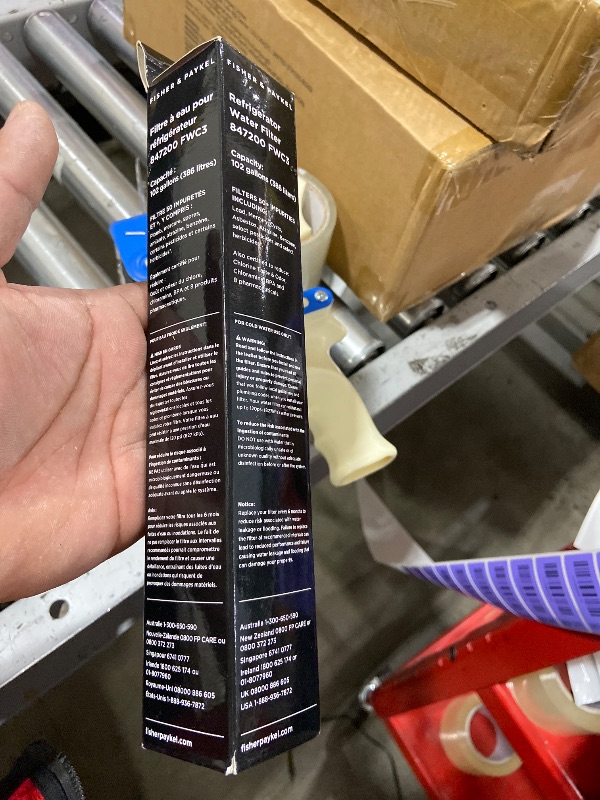 Photo 1 of Refrigerator Water Filter 847200, Fisher & Paykel Kitchen Fridge Filter Replacement Part - IAPMO Certified Filters to Remove Contaminants, Chemicals, and Chlorine for Fresher Tasting Drinking