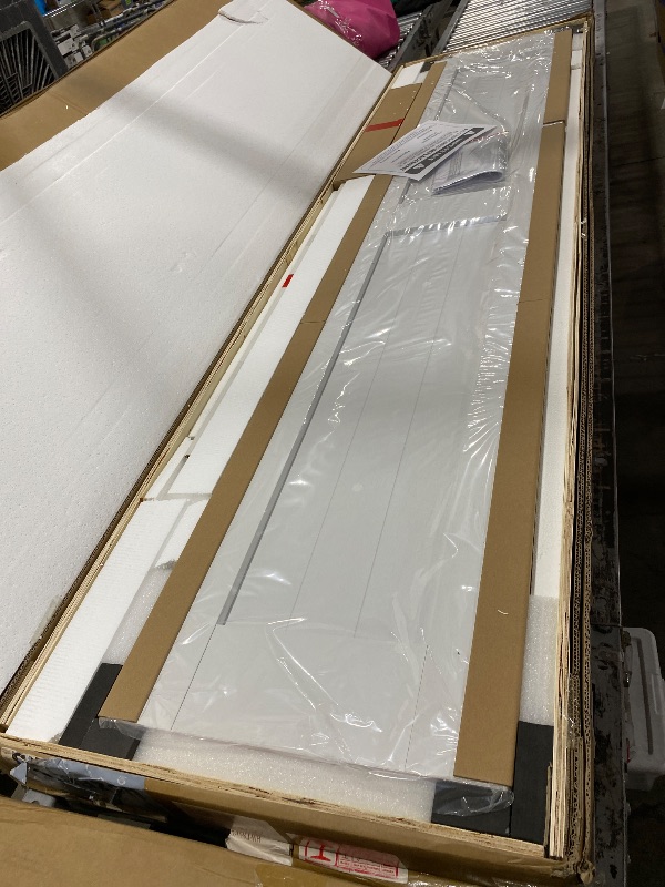 Photo 1 of SMARTSTANDARD Bifold Barn Door 32'' x 84'',Bi-Fold Sliding Closet Doors with Hardware Kit Included,36'' Track Kit for 2 Doors,Waterproof & Quiet,Pre-Drilled Holes Easy Assembly,White
