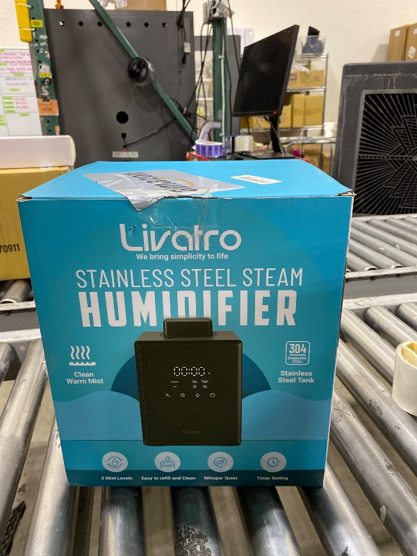 Photo 1 of Livatro Stainless Steel Humidifier, 3L Warm Mist Humidifier, Easy Clean with Warm Steam Humidifier, Healthy Air Mist Humidifiers for Bedroom Living Room, with Sleep Mode and Auto-off Setting