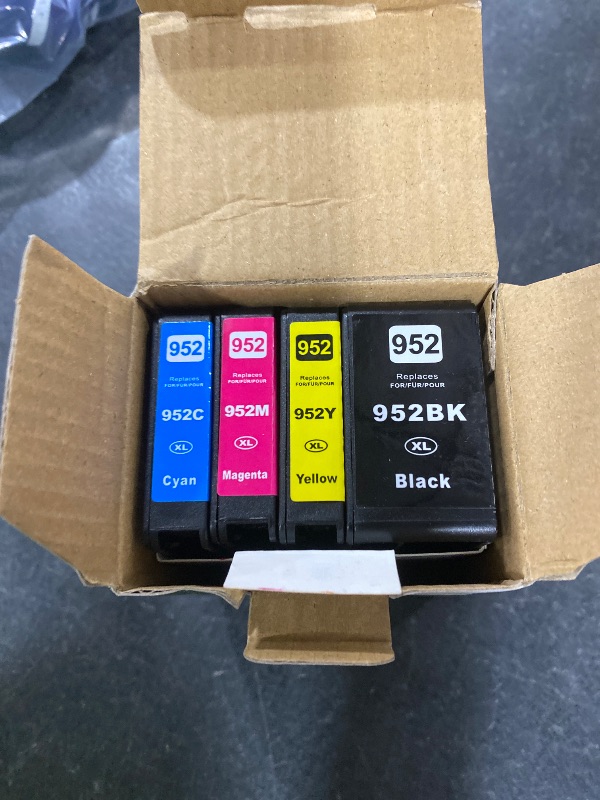 Photo 1 of 952XL Ink Cartridges Compatible for HP 952 Ink Cartridges Combo Pack Work with HP Printer OfficeJet Pro 8710 7740 8702 8715 8720 7720 8730 Printer Ink Black Color Cyan Magenta Yellow 952 Ink (4 Pack)
