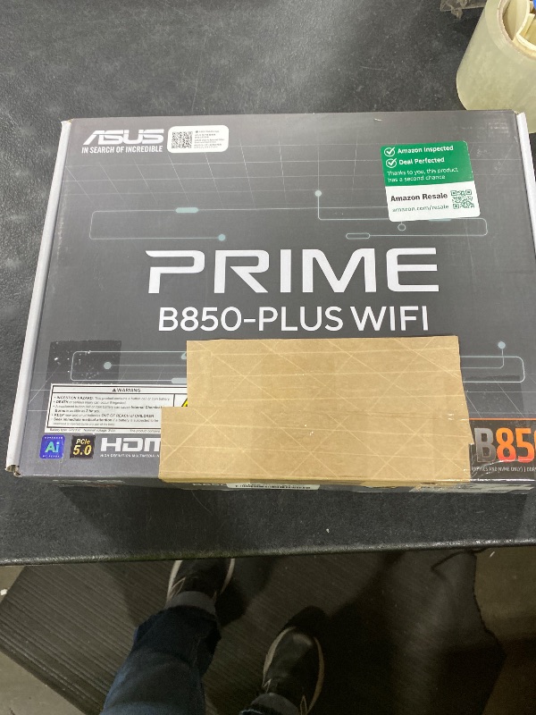 Photo 1 of ASUS Prime B850-PLUS WiFi AMD AM5 AMD B850 ATX Motherboard, DDR5, PCIe 5.0 Ready, 3X M.2, Wi-Fi 6E, 2.5Gb LAN, DisplayPort, HDMI™, USB 10Gbps Type-A & Type-C®, BIOS Flashback™, Aura Sync, AI Advisor