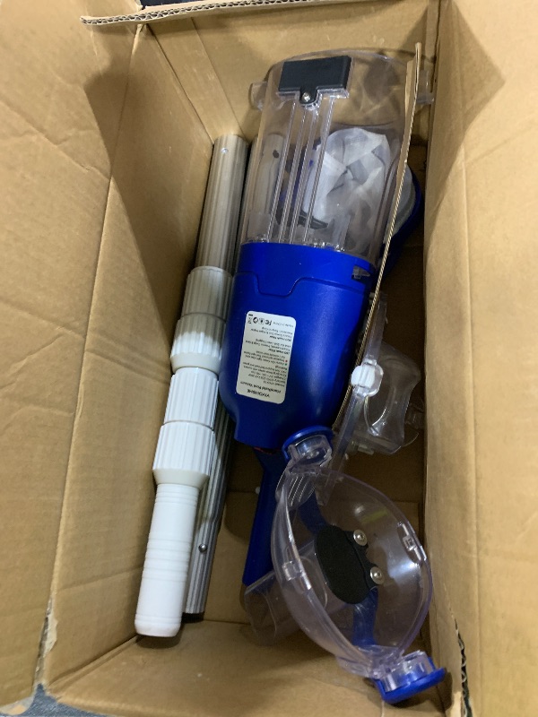 Photo 1 of NON-FUNCTIONAL, PARTS ONLY -------------------------VIVOHOME Handheld Pool Vacuum 13.2 GPM Suction Cordless Pool Cleaner 20W Powerful Motor Long-Run 60min Battery, Adjustable Pole for Above Ground & In-Ground Pools, Spas - Blue