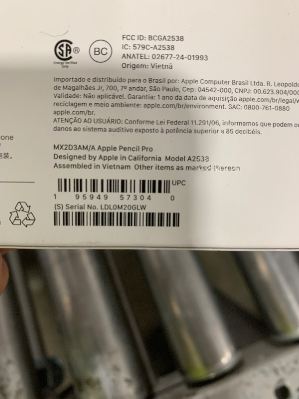 Photo 1 of Apple Pencil Pro: Latest Model - Device Compatibility Check Required - Pixel-Perfect Precision, Tilt and Pressure Sensitivity, Perfect for Note-Taking, Drawing, and Art. Charges and Pairs Magnetically