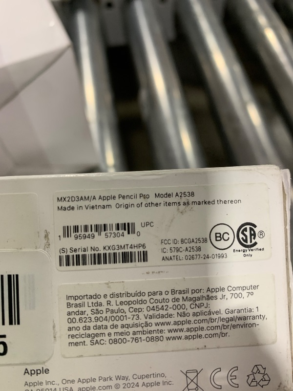 Photo 1 of Apple Pencil Pro: Latest Model - Device Compatibility Check Required - Pixel-Perfect Precision, Tilt and Pressure Sensitivity, Perfect for Note-Taking, Drawing, and Art. Charges and Pairs Magnetically