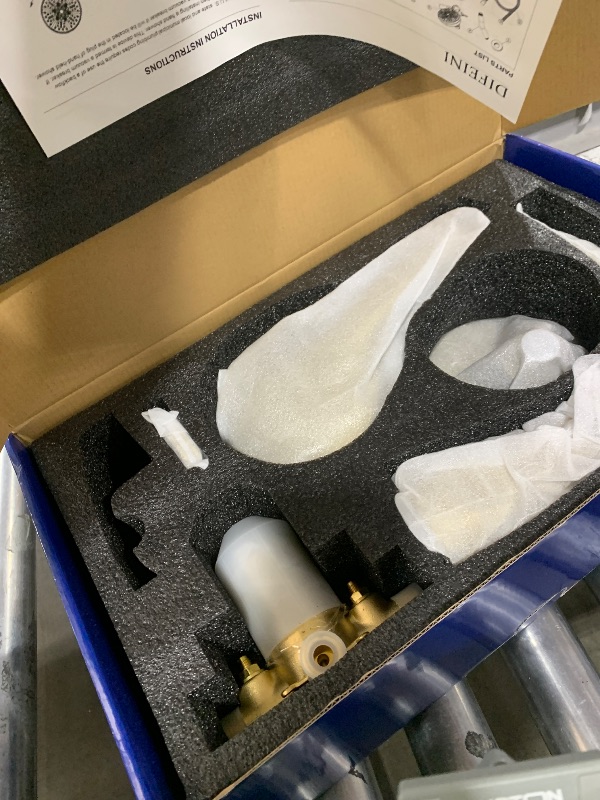 Photo 1 of MISSING HANDLE ---------------Tub and Shower Faucet Set Complete Dual Shower Head and Handheld 2 in 1 Combo Set Shower System with Tub Spout Tub and Shower Trim Kit Brushed Gold