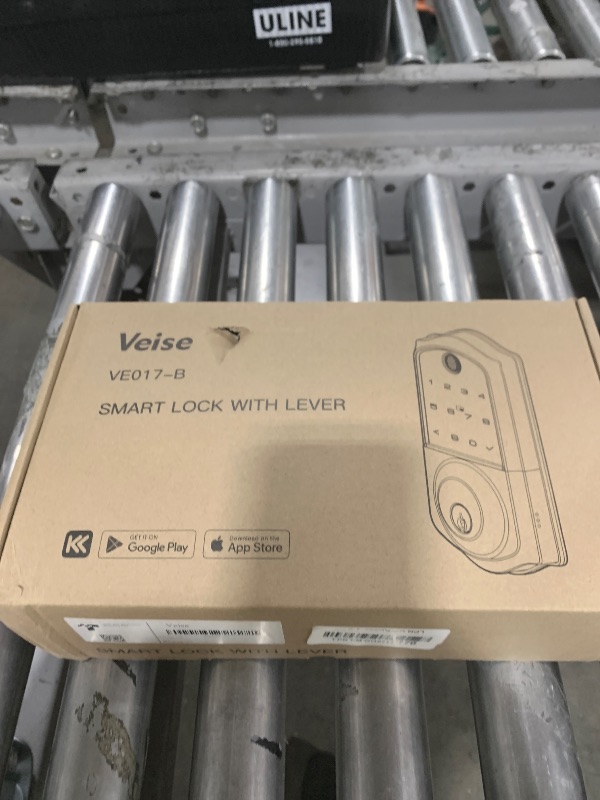 Photo 1 of Veise VE017-B Fingerprint Smart Lock for Front Door, App Control, 8-in-1 Keyless Entry Deadbolt with 2 Zinc Alloy Lever Handles Set, Emergency Power Port, Auto Lock, Electronic Keypad, Black