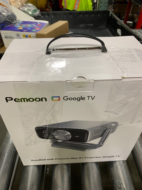 Photo 1 of Smart 4K Projector [Bundled with Google TV Stick] with WiFi and Bluetooth, 2500ANSI, Auto Lens Cap, Portable Outdoor Movie Projector with Built-in Apps Auto Focus for Ceiling/Home Theater/Bedroom