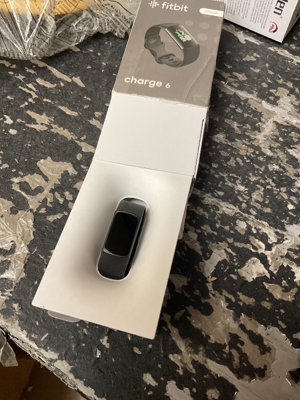 Photo 1 of Fitbit Charge 6 Fitness Tracker with Google Apps - Heart Rate on Exercise Equipment - 3-Month Google Health Premium Membership Included - Health Tools - Obsidian/Black - Small&Large Bands Included