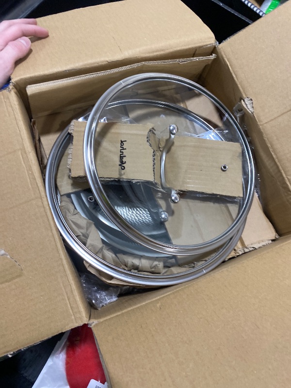 Photo 1 of VEDNHOL Titanium Pans set, 8+10+12Inch Pure Titanium Hammered Pro with Two Lids, Non-Toxic Skillet for Cooking, PFAS/PFOA/PTFE Free Cookware, Dishwasher&Oven Safe, Kitchen Induction Compatible