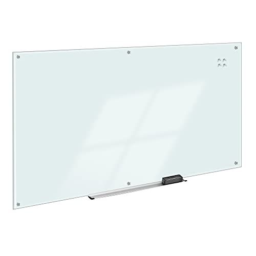 Photo 1 of Amazon Basics Glass Board, Magnetic Dry Erase White Board, Frameless, Infinity, 8 X 4 Foot
