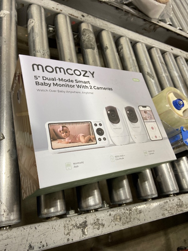 View 3 of Momcozy BM04 Smart WiFi Baby Monitor with 2 Cameras, 5’’ 1080P Split Screen Video Baby Monitor with Camera and Audio, Clear Night Vision, 5000mAh Battery, 2-Way Audio
