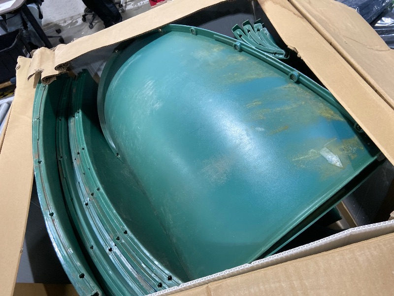 Photo 1 of Backyard Discovery Tall Spiral Tube Slide - Left Exit, Green - Mounts to 5 Ft. Deck Height