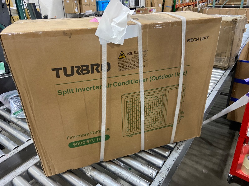 Photo 1 of TURBRO 9,000 BTU Ductless Mini Split AC with Heat Pump, Inverter Compressor, 19 SEER2, 115V, R32 Refrigerant, Pre-charged Evaporator, WiFi-Enabled, Works with App, AHRI Certified, Finnmark Series