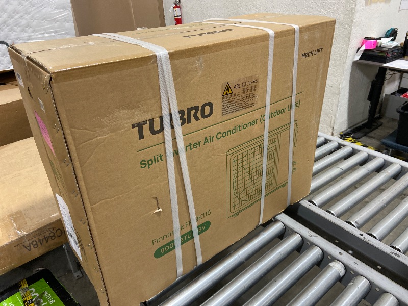 Photo 1 of TURBRO 9,000 BTU Ductless Mini Split AC with Heat Pump, Inverter Compressor, 19 SEER2, 115V, R32 Refrigerant, Pre-charged Evaporator, WiFi-Enabled, Works with App, AHRI Certified, Finnmark Series
