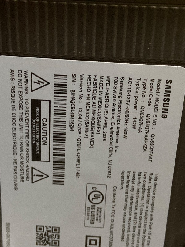 Photo 1 of Samsung 65-Inch Class QLED Q7F Series Samsung Vision AI Smart TV (2025 Model, 65Q7F) Quantum HDR, Object Tracking Sound Lite, Q4 AI Gen1 Processor, 4K upscaling, Gaming Hub, Alexa Built-in