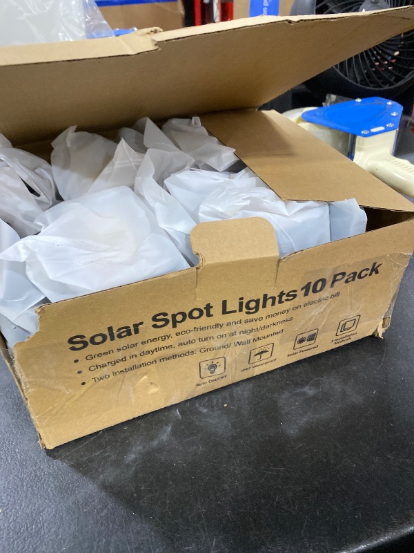 Photo 1 of Solar Spot Lights Outdoor, [10 pack/118 LED] 4 Modes Auto On/Off Solar Landscape Spotlights, Ip67 Waterproof Solor Powered Pathway Lights for Outside Yard Garden Walkway Tree Patio (Warm White)
