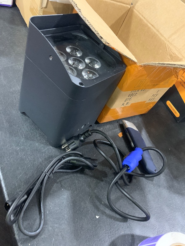 Photo 1 of Battery Powered Uplights Rechargeable Stage Lights 9600mAh Par Can Light 6x18W RGBWA+UV Wireless with APP Remote Control DMX 512 Sound Activated, Uplighting for Events DJ Party Wedding (Black)