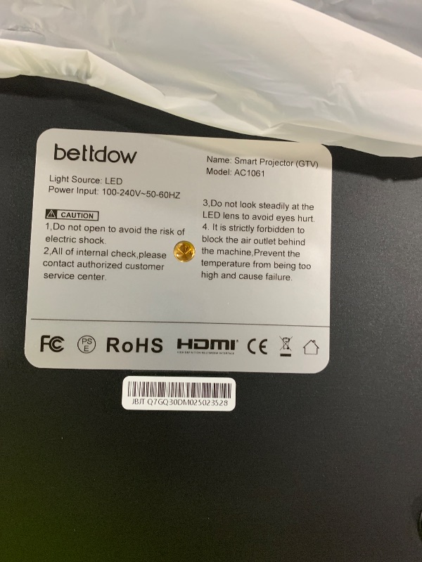 Photo 1 of Netflix Officially Licensed Smart Projector, BETTDOW Native 1080P Google TV Projector with 4K Support, WiFi 6, Bluetooth, Voice Remote, HDR 10+, 200" Display for Outdoor & Indoor Home Entertainment