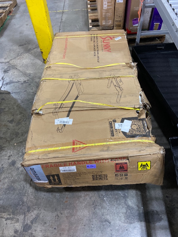 Photo 1 of Sunny Health & Fitness Foldable 15 Level Auto Incline Treadmill, 20" Wide Running Belt, Quiet Brushless, Digital Display, 300 LB Weight Capacity, SunnyFit App Bluetooth Connection