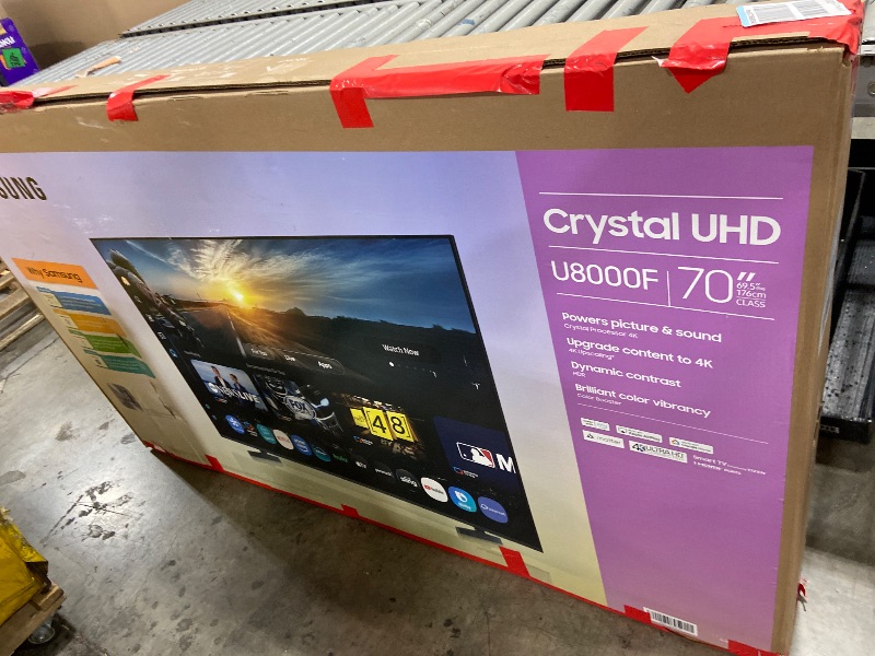 Photo 1 of Samsung 70-Inch Class Crystal UHD U8000F 4K Smart TV (2025 Model) Endless Free Content, Crystal Processor 4K, MetalStream Design, Knox Security, Alexa Built-in FOR PARTS ONLY