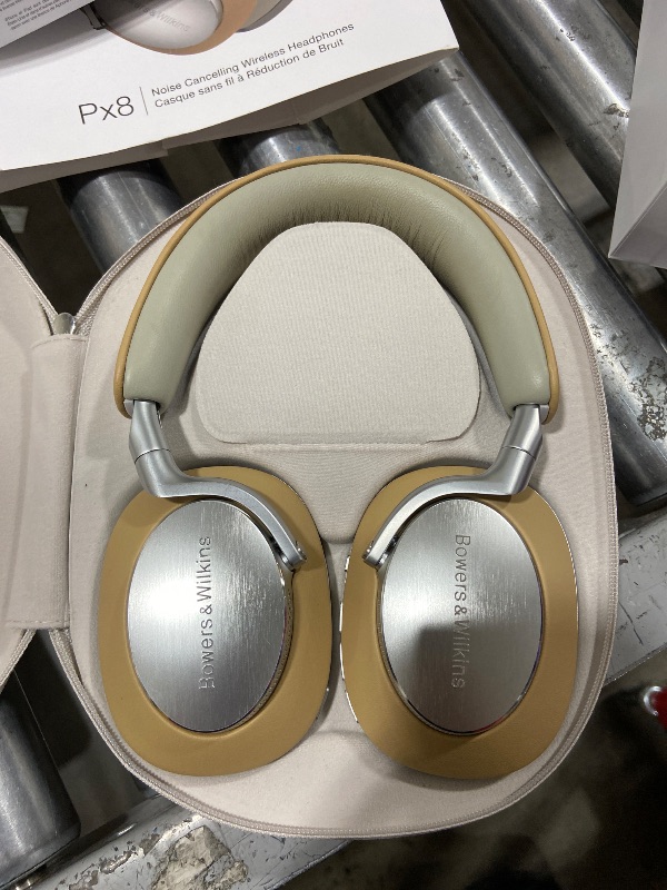 View 2 of Bowers & Wilkins Limited Edition Px8 Over-Ear Bluetooth Headphones, Advanced Active Noise Cancellation Wireless Headphones, Luxurious Materials, 30-Hr Battery Life, 15-Min Quick Charging, Tan