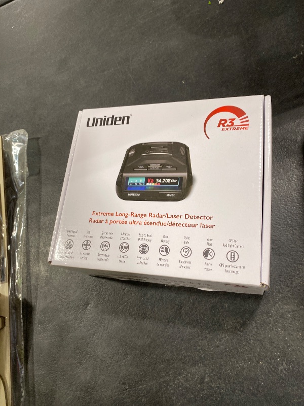 Photo 1 of Uniden R3 EXTREME LONG RANGE Laser/Radar Detector, Record Shattering Performance, Built-in GPS w/ Mute Memory, Voice Alerts, Red Light & Speed Camera Alerts, Multi-Color OLED Display , Black