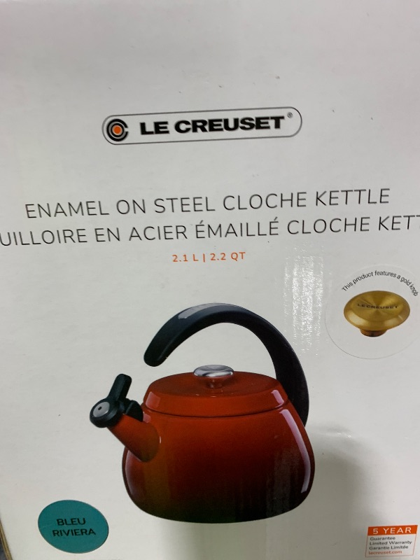Photo 1 of Le Creuset Enamel on Steel Cloche Kettle, 2.2 qt., Riviera