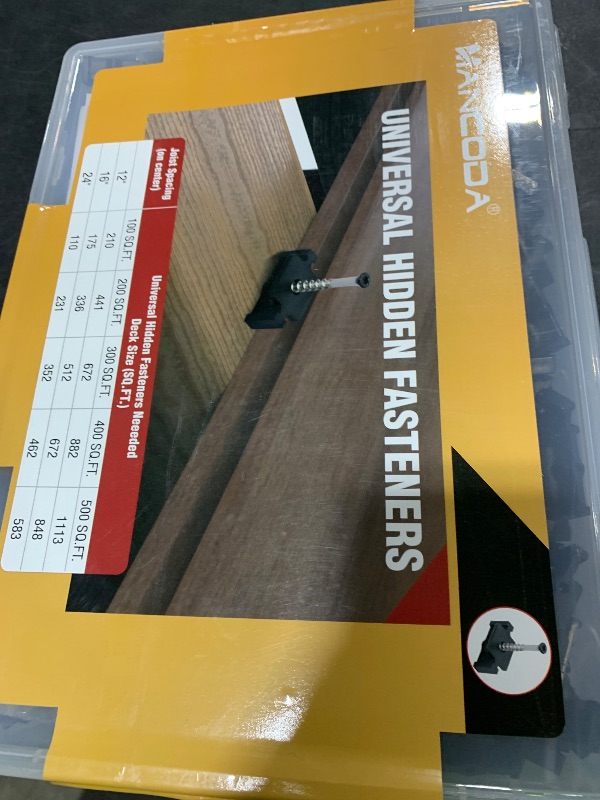 Photo 1 of ManCoda Hidden Deck Fasteners for Composite Decking Board, Universal Hidden Fasteners with Stainless Steel Screws, Composite Decking Clips for Wood Deck Framing, 900 Pack for 500 SQ.FT.