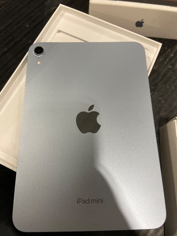 Photo 1 of Apple iPad mini (A17 Pro): Apple Intelligence, 8.3-inch Liquid Retina Display, 128GB, Wi-Fi 6E, 12MP Front/12MP Back Camera, Touch ID, All-Day Battery Life — Blue- IPAD ONLY