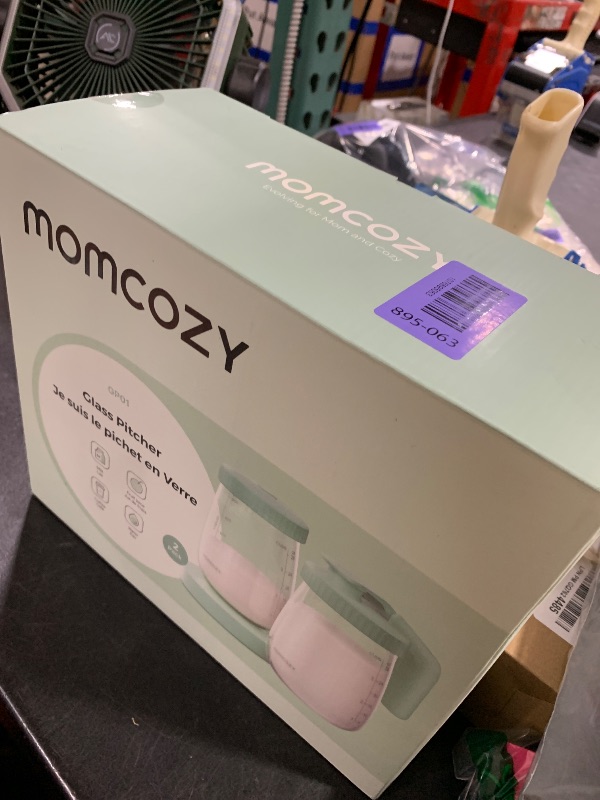 Photo 1 of Momcozy Glass Breast Milk Pitcher, Milk Storage Container with Flat Lid & Handle Lid, Wide Mouth Leak-Resistant, Baby Formula Pitcher, Heat & Cold Resistant, 2 PCS, 32OZ Each (64OZ Total)