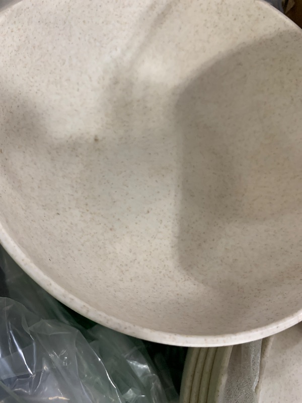 Photo 1 of Famiware Milkyway Plates and Bowls Sets, 12 Pieces Dinnerware Sets, Reactive Glaze Dish Set, Stoneware Dishes Set for 4, Matte Beige White