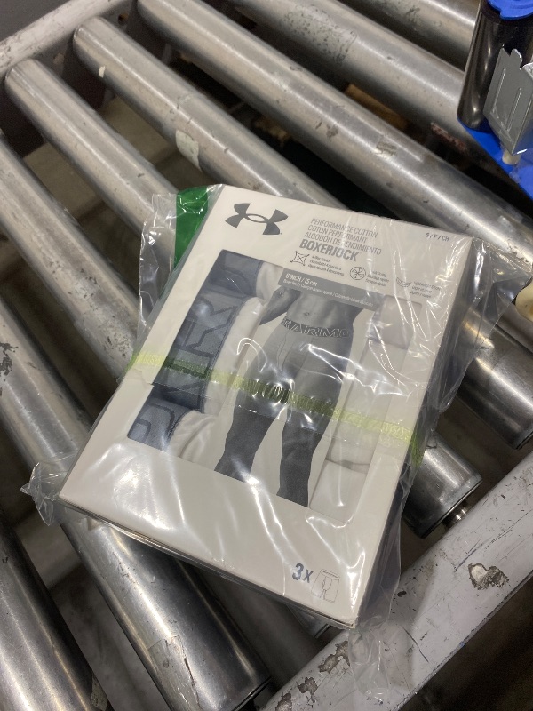 Photo 1 of Under Armour Men's Performance Cotton Boxerjock Brief Underwear, 6" Inseam, Ultra-Soft, 3-Pack, White Solid, Small