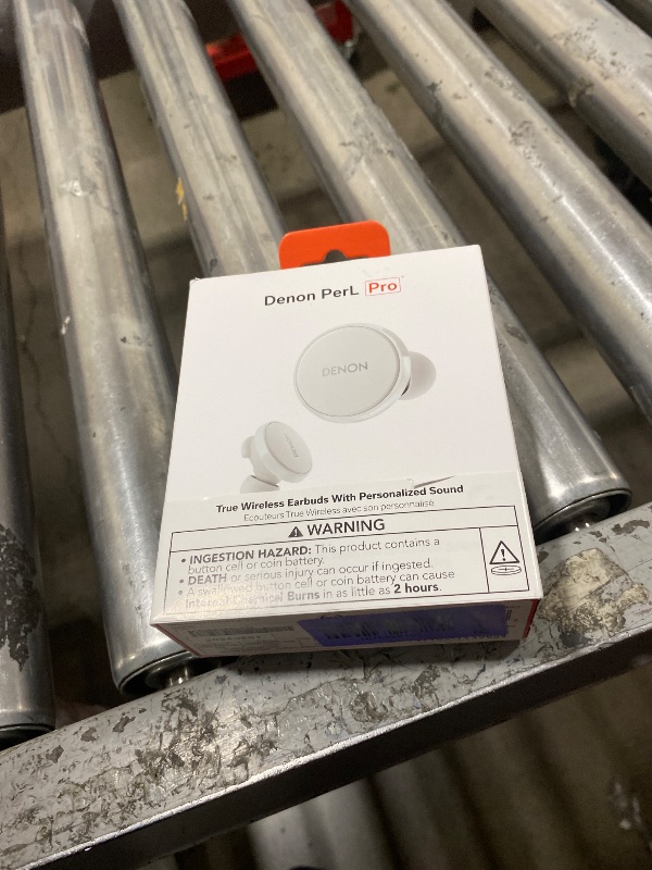 Photo 1 of Denon PerL Pro True Wireless Earbuds - Adaptive Active Headphones Wireless Noise Canceling, Masimo Adaptive Acoustic Technology, Spatial Audio, 32Hr Battery Life, Wirefree Charging, White