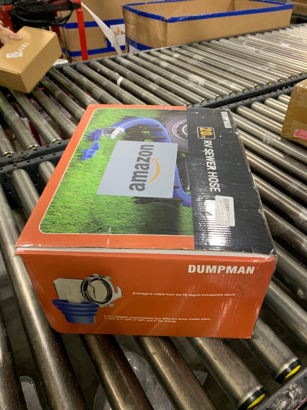 Photo 1 of DUMPMAN RV Sewer Hose 20 Ft, Sewer Hose for RV Camper, RV Sewer Hose Kit with Swivel Fitting - Includes 90 Degree Clear View Sewer Adapter, and 2 Storage Caps