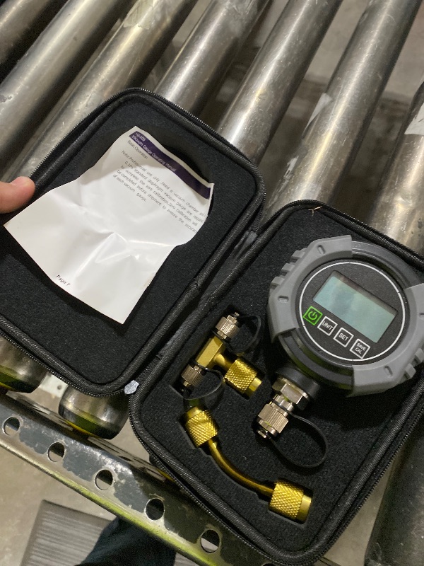 Photo 1 of Pro Digital Vacuum Gauge, HVAC Pressure Tester with Alarm? HVAC Micron Gauge 0-75,000 Microns, 7/16-20 UNF, 1/4 inch SAE, Temp Compensation, LCD Backlit Display