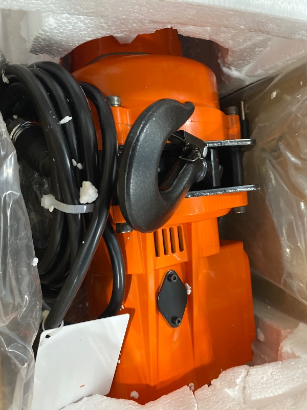 Photo 1 of VEVOR Electric Chain Hoist, 2200 lbs Load Capacity, 10 ft Lifting Height, 120V Single Phase Overhead Crane with Chain, 10 ft Wired Remote Control for Garage, Shop, Hotel, and Home