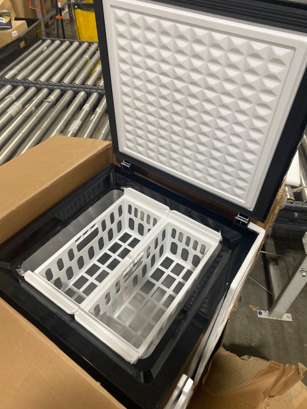 View 7 of minor damage -------------------------------COWSAR 3.5 Cu.Ft Chest Freezer, 14? to -40? Ultra-Low Temperature Deep Freezer with 2 Removable Stainless Steel Baskets, Electronic Control, 7 Level Adjustable Thermostat