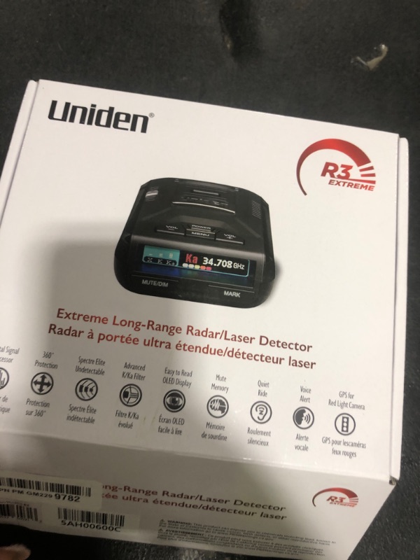 Photo 1 of Uniden R3 EXTREME LONG RANGE Laser/Radar Detector, Record Shattering Performance, Built-in GPS w/ Mute Memory, Voice Alerts, Red Light & Speed Camera Alerts, Multi-Color OLED Display , Black